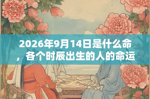 2026年9月14日是什么命，各个时辰出生的人的命运