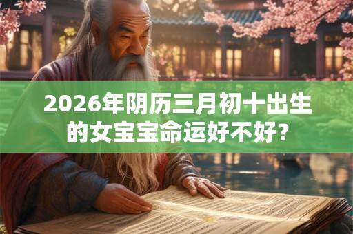2026年阴历三月初十出生的女宝宝命运好不好? 2026年阴历三月初十出生的女宝宝命运好不好?