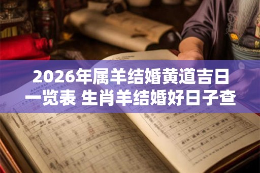2026年属羊结婚黄道吉日一览表 生肖羊结婚好日子查询