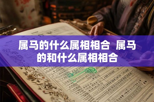 属马的什么属相相合  属马的和什么属相相合
