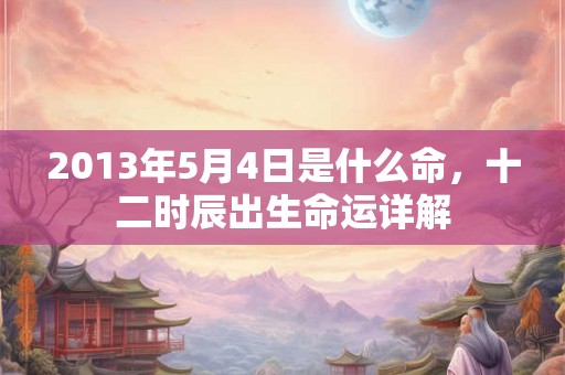2013年5月4日是什么命，十二时辰出生命运详解