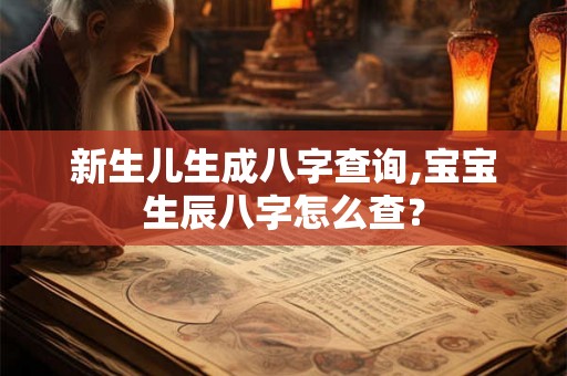 新生儿生成八字查询,宝宝生辰八字怎么查? 新生儿生成八字查询,宝宝生辰八字怎么查?