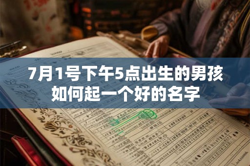 7月1号下午5点出生的男孩如何起一个好的名字
