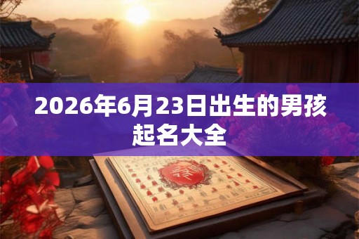 2026年6月23日出生的男孩起名大全