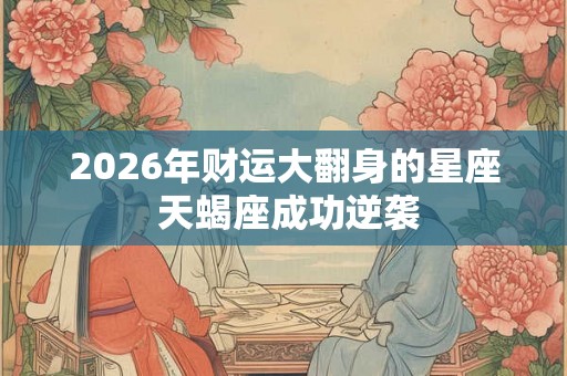 2026年财运大翻身的星座 天蝎座成功逆袭
