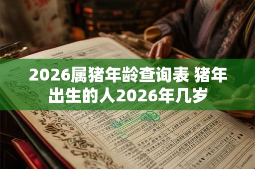2026属猪年龄查询表 猪年出生的人2026年几岁