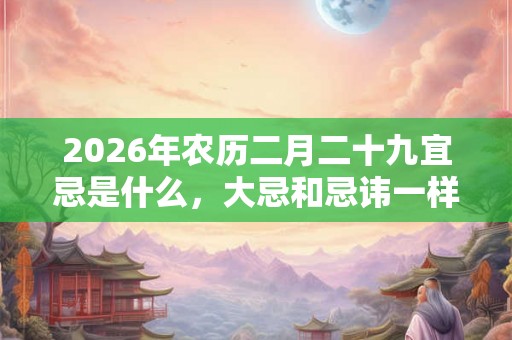 2026年农历二月二十九宜忌是什么，大忌和忌讳一样吗？