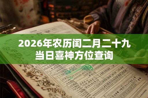 2026年农历闰二月二十九当日喜神方位查询
