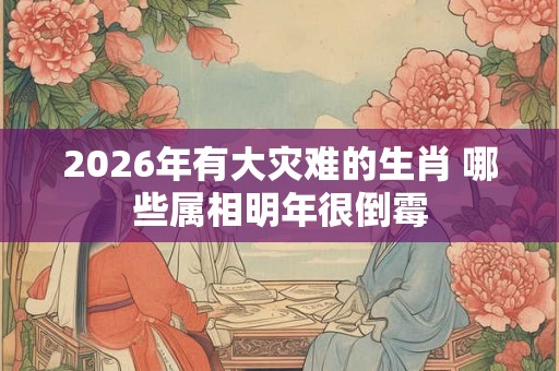 2026年有大灾难的生肖 哪些属相明年很倒霉