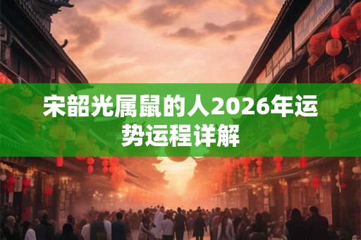 宋韶光属鼠的人2026年运势运程详解
