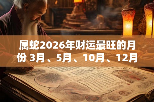 属蛇2026年财运最旺的月份 3月、5月、10月、12月 属蛇2026年财运最旺的月份 3月、5月、10月、12月