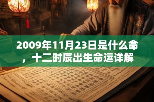 2009年11月23日是什么命，十二时辰出生命运详解