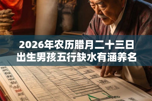 2026年农历腊月二十三日出生男孩五行缺水有涵养名字