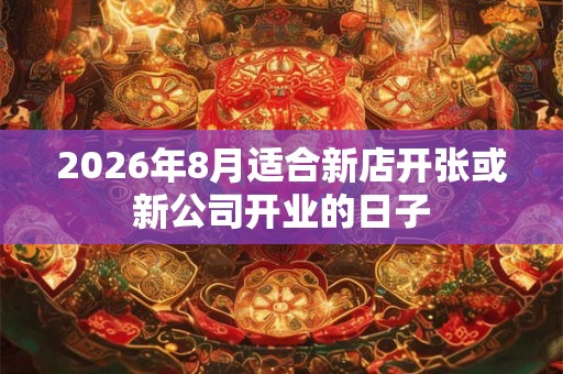 2026年8月适合新店开张或新公司开业的日子 2026年8月适合新店开张或新公司开业的日子