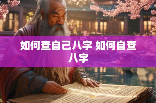 如何查自己八字 如何自查八字