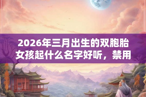 2026年三月出生的双胞胎女孩起什么名字好听，禁用什么字