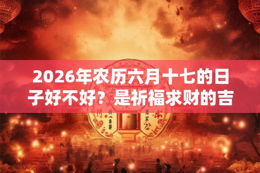 2026年农历六月十七的日子好不好？是祈福求财的吉日吗？