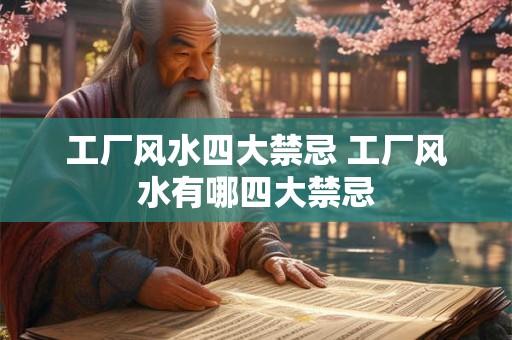 工厂风水四大禁忌 工厂风水有哪四大禁忌