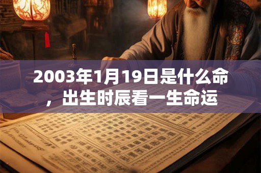 2003年1月19日是什么命，出生时辰看一生命运
