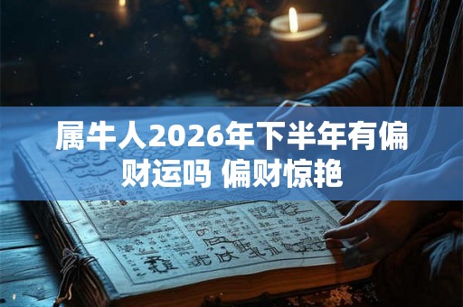 属牛人2026年下半年有偏财运吗 偏财惊艳 属牛人2026年下半年有偏财运吗 偏财惊艳