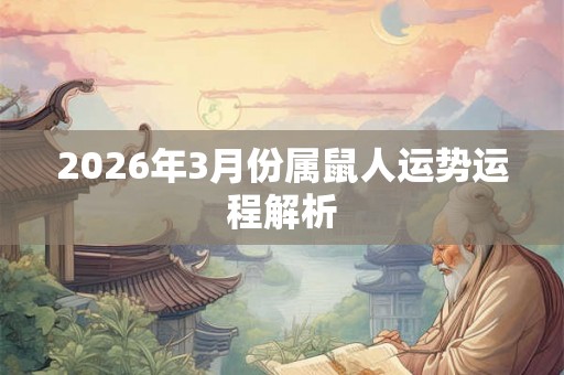 2026年3月份属鼠人运势运程解析