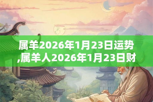 属羊2026年1月23日运势,属羊人2026年1月23日财运,生肖羊2026年1月23日运势