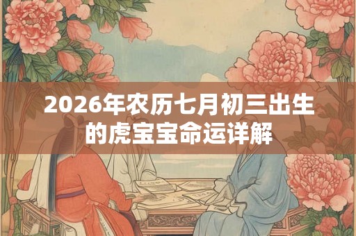 2026年农历七月初三出生的虎宝宝命运详解 2026年农历七月初三出生的虎宝宝命运详解