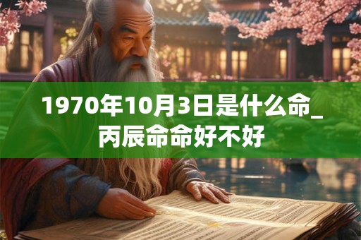 1970年10月3日是什么命_丙辰命命好不好