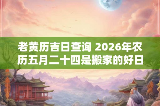 老黄历吉日查询 2026年农历五月二十四是搬家的好日子么
