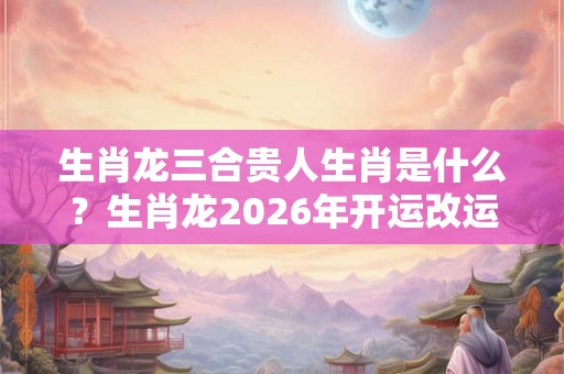 生肖龙三合贵人生肖是什么？生肖龙2026年开运改运方法？