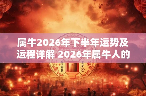 属牛2026年下半年运势及运程详解 2026年属牛人的全年每月运势
