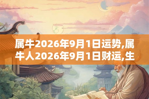 属牛2026年9月1日运势,属牛人2026年9月1日财运,生肖牛2026年9月1日运势