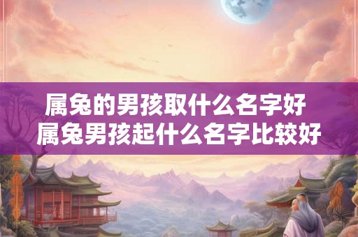 属兔的男孩取什么名字好 属兔男孩起什么名字比较好