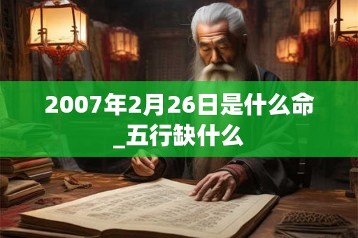 2007年2月26日是什么命_五行缺什么 2007年2月26日是什么命_五行缺什么