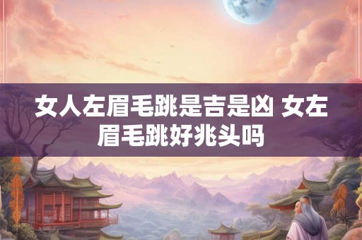 女人左眉毛跳是吉是凶 女左眉毛跳好兆头吗