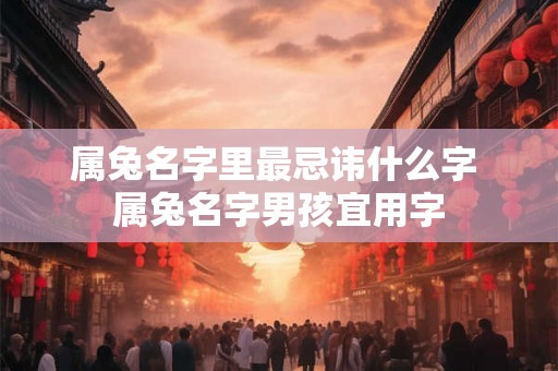 属兔名字里最忌讳什么字 属兔名字男孩宜用字