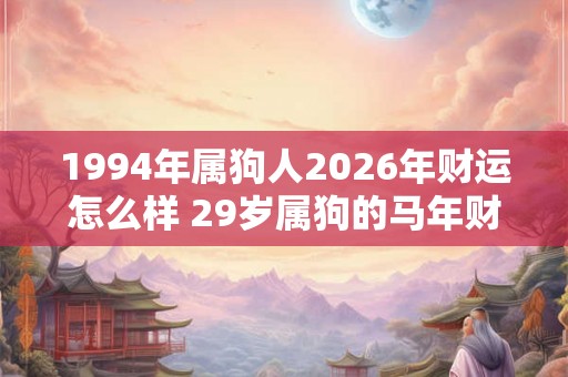 1994年属狗人2026年财运怎么样 29岁属狗的马年财气好吗