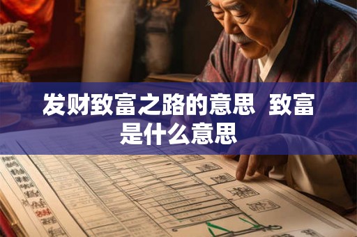 发财致富之路的意思 致富是什么意思 发财致富之路的意思 致富是什么意思