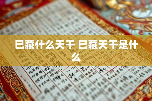 巳藏什么天干 巳藏天干是什么