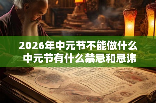 2026年中元节不能做什么 中元节有什么禁忌和忌讳 2026年中元节不能做什么 中元节有什么禁忌和忌讳