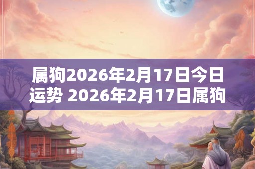 属狗2026年2月17日今日运势 2026年2月17日属狗运气详解