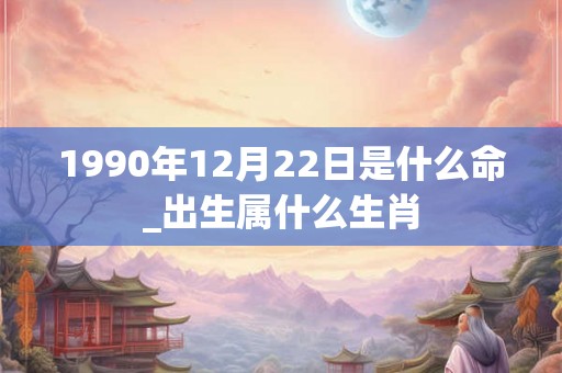 1990年12月22日是什么命_出生属什么生肖