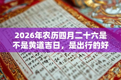 2026年农历四月二十六是不是黄道吉日,是出行的好日子吗? 2026年农历四月二十六是不是黄道吉日,是出行的好日子吗?