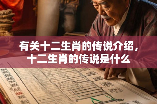 有关十二生肖的传说介绍，十二生肖的传说是什么