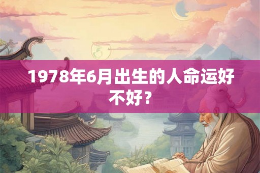 1978年6月出生的人命运好不好？