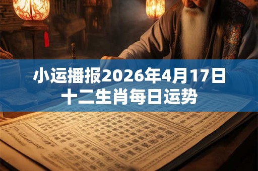 小运播报2026年4月17日十二生肖每日运势 小运播报2026年4月17日十二生肖每日运势