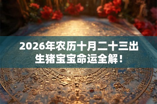2026年农历十月二十三出生猪宝宝命运全解！