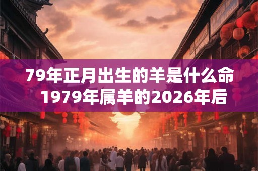 79年正月出生的羊是什么命  1979年属羊的2026年后的大运