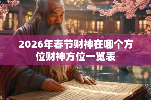 2026年春节财神在哪个方位财神方位一览表 2026年春节财神在哪个方位财神方位一览表