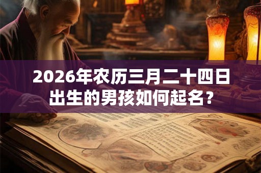 2026年农历三月二十四日出生的男孩如何起名？